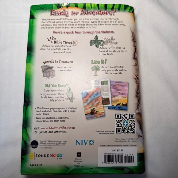 NIV, Adventure Bible, Hardcover, Full Co Kids Bible Ages 9-12 Easy Read - Picture 3 of 8
